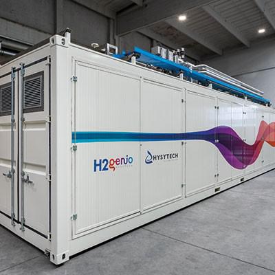 Hydrogen production modular container unit.